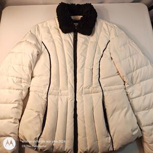 Women's Anne Taylor LOFT Down Puffer Jacket White Size 4
